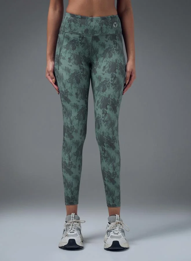 Technosport  Women Printed 4-Way Stretch Tights for Women | Best Price UAE